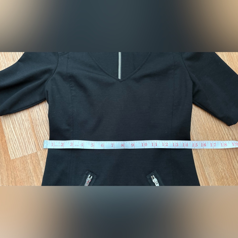 Rebecca Taylor Black Mini Dress with Zipper Details - Picture 4 of 10